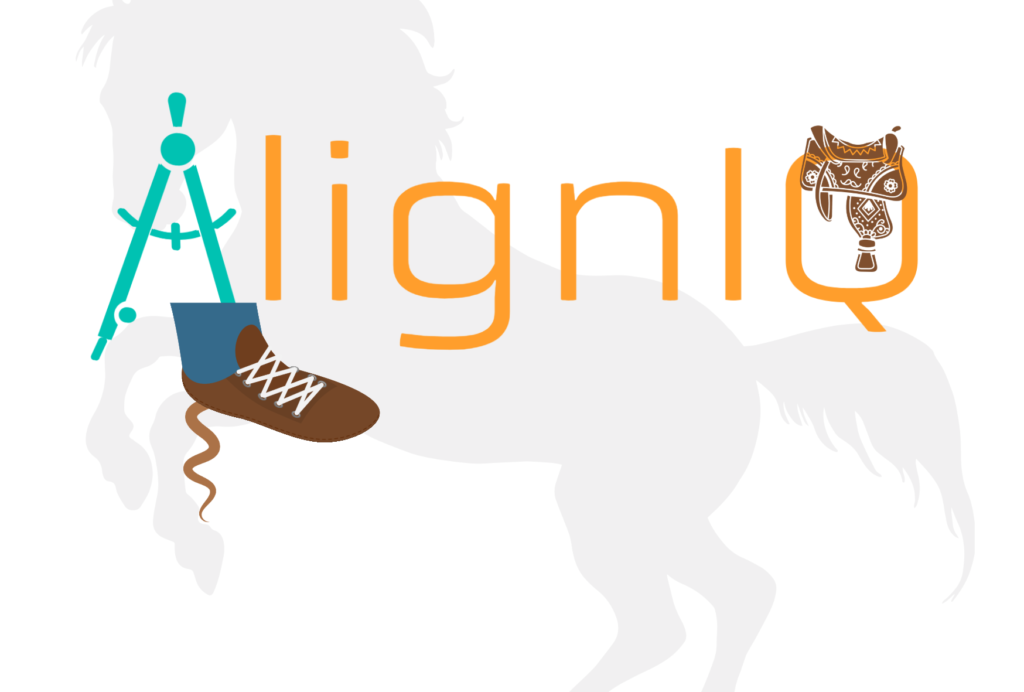 AlignIQ logo with compass, boot, and saddle icons representing strategic guidance